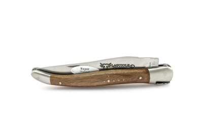 Couteau pliant 1 piece 2 mitres 12cm Inox RF Noyer