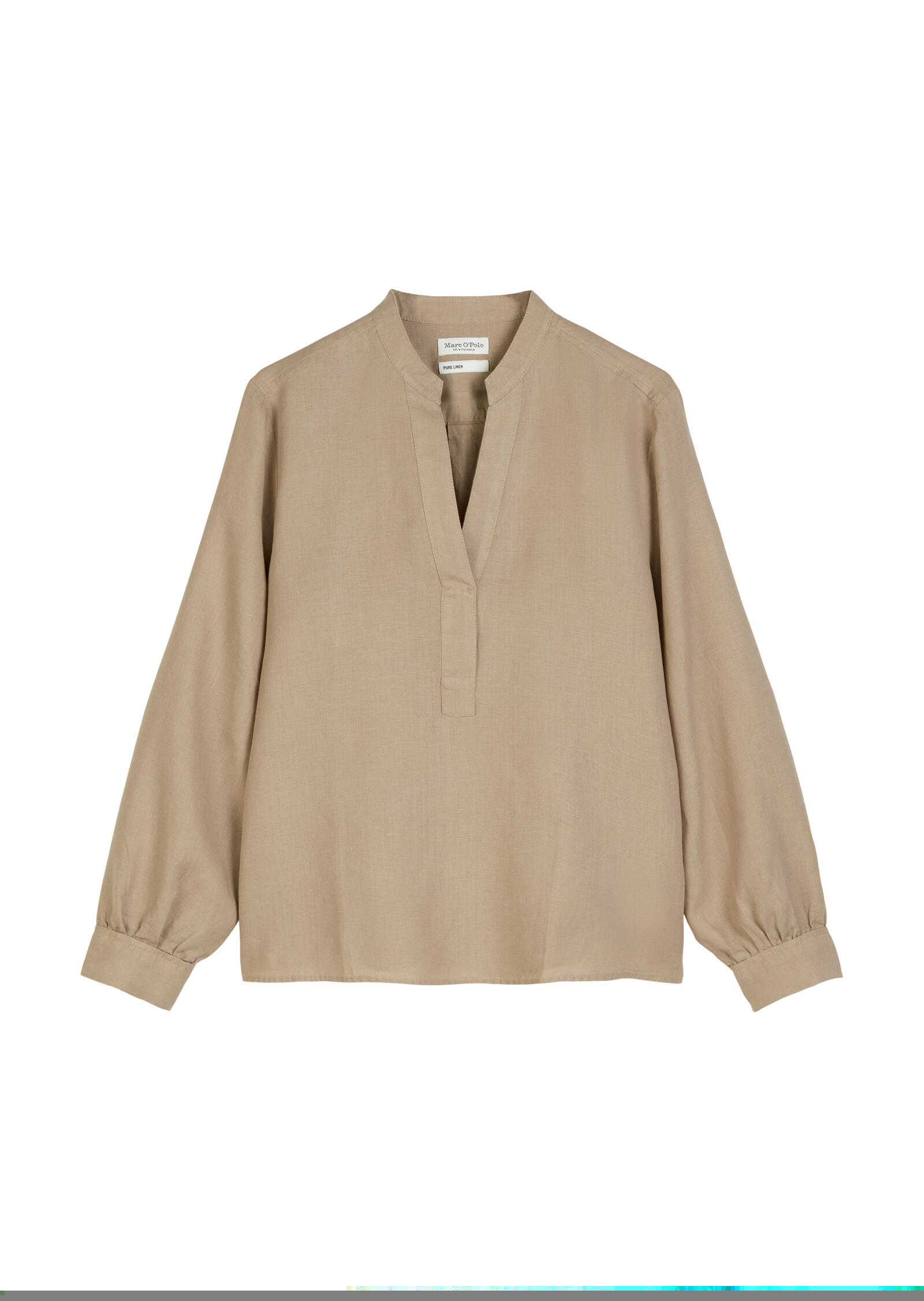 Blouse, tunic shape, stand up colla