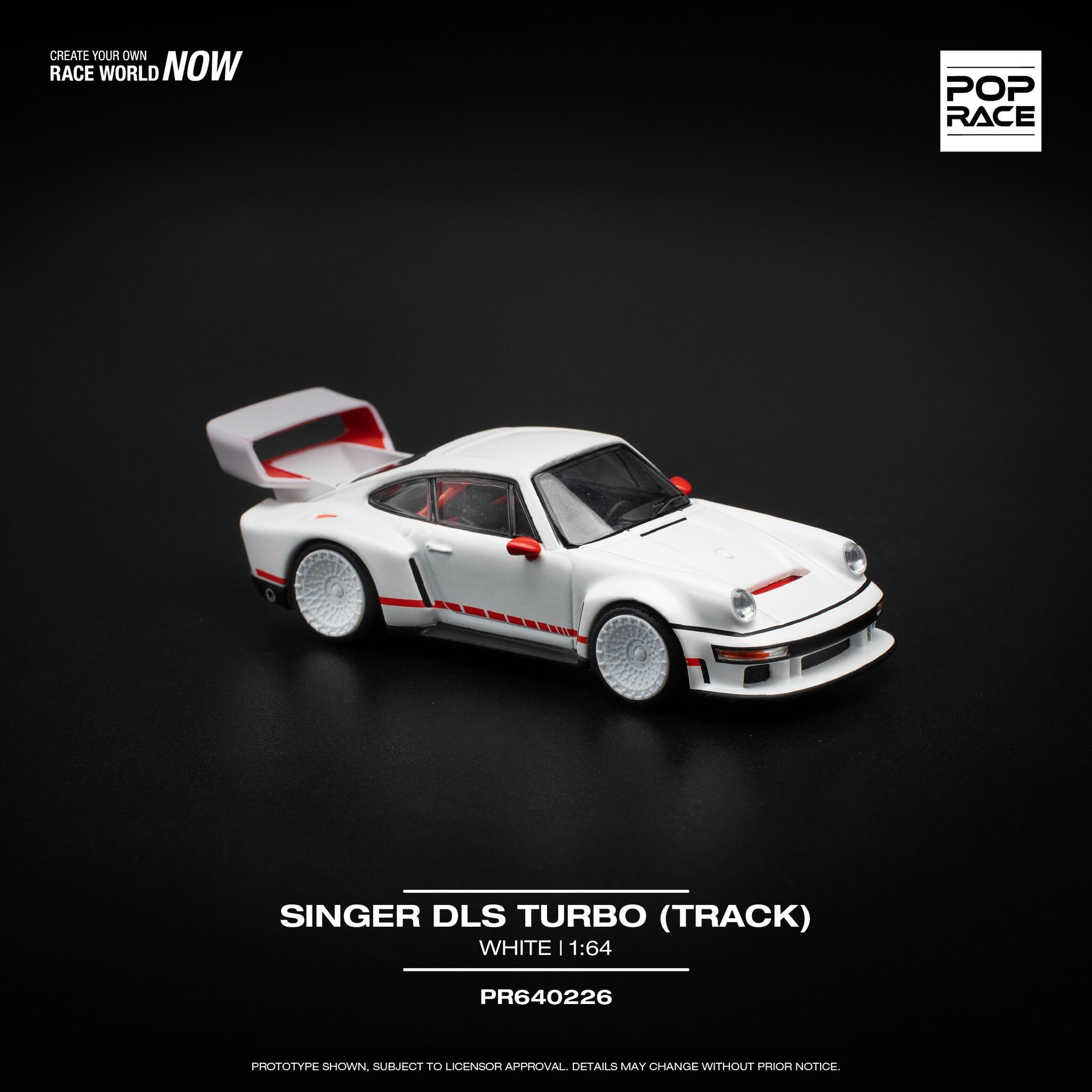 Pop Race - #PR64-226 - Singer DLS Turbo (Track) - Porsche - white - 1/64