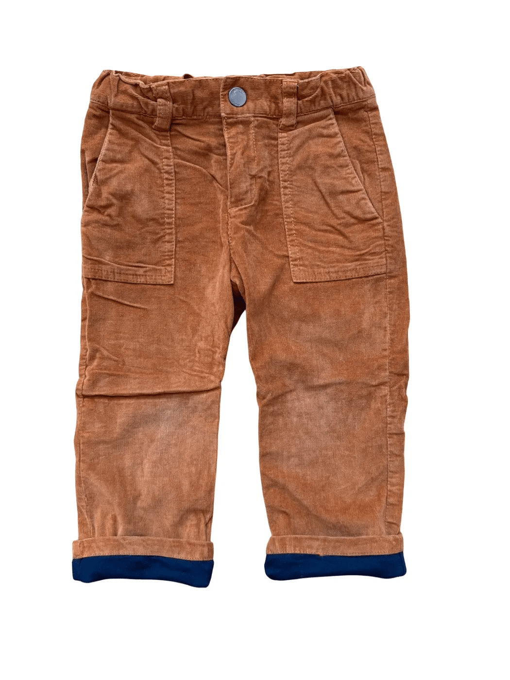 Jacadi Pantalon velours côtelé doublé couleur rouille (2Y / 88)