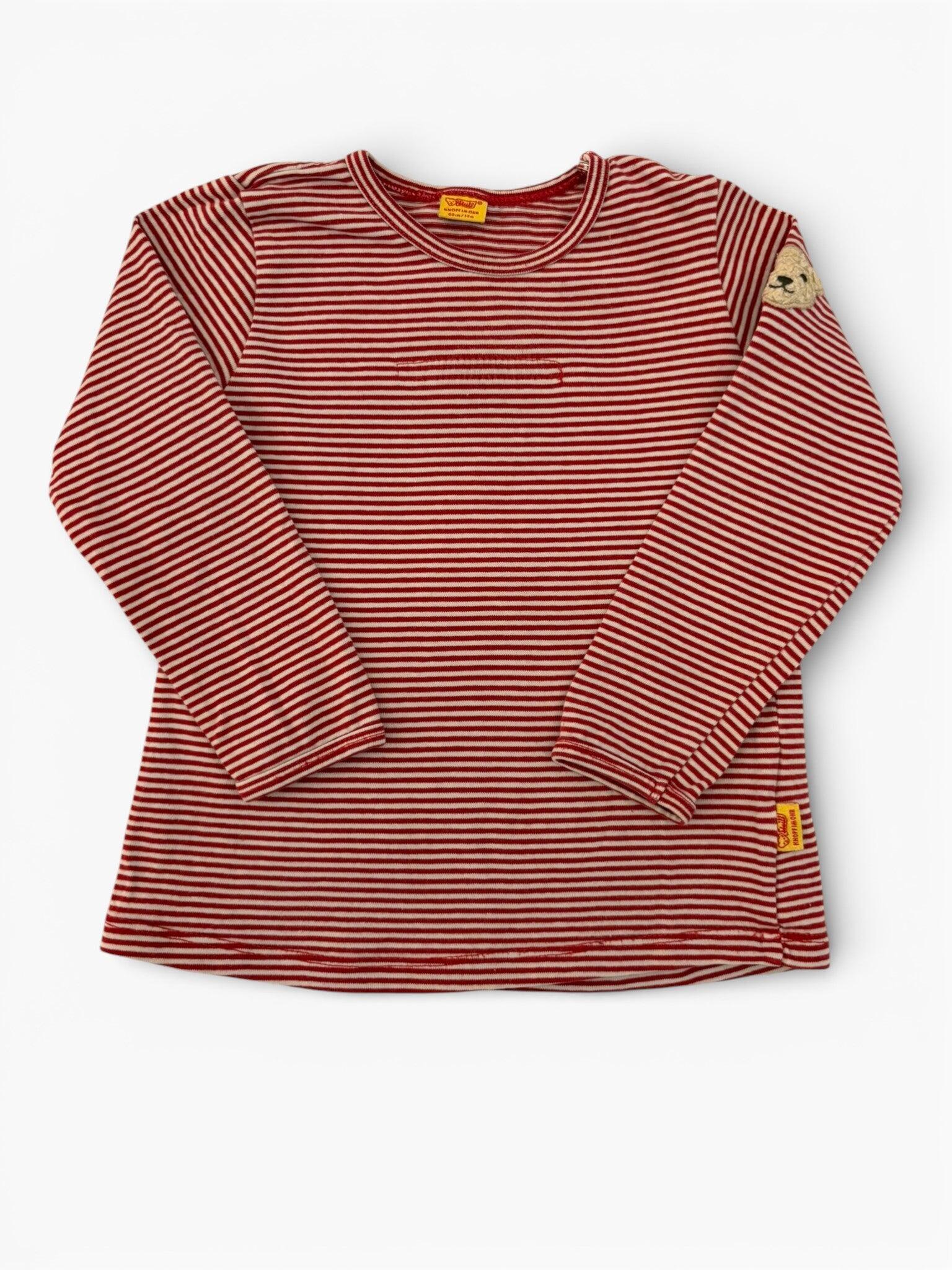 Steiff haut à manches longues à rayures rouges (12M / 80)