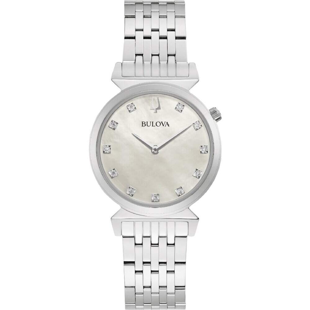 Montre Femme Bulova 98P213 à Quartz – Cadran Argenté, Bracelet Acier, Neuve Avec étiquettes