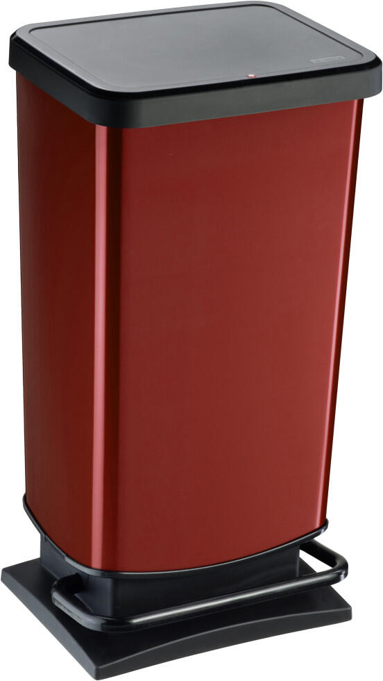 Poubelle à pédale Rotho Paso 40 L rouge métallique