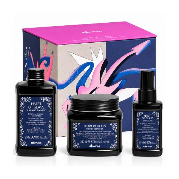Davines Heart Of Glass Trio Shampoo, Conditioner, zarter Glanz