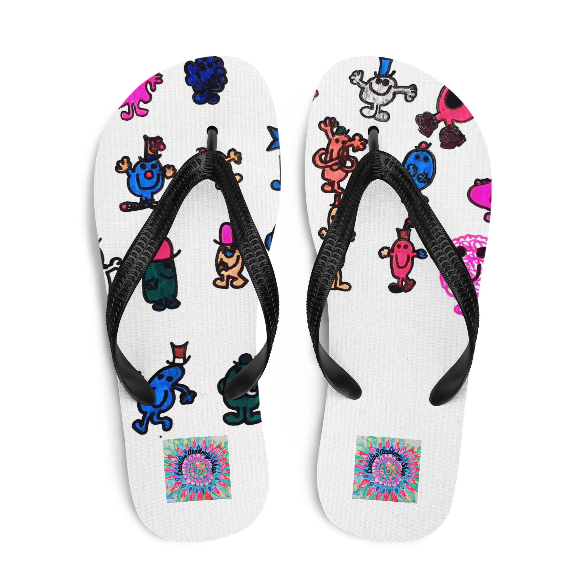Art Edition Flip Flops: Smiling Sparks