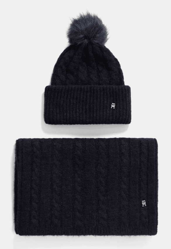 Hut- und Schal-Geschenkset, Tommy Hilfiger