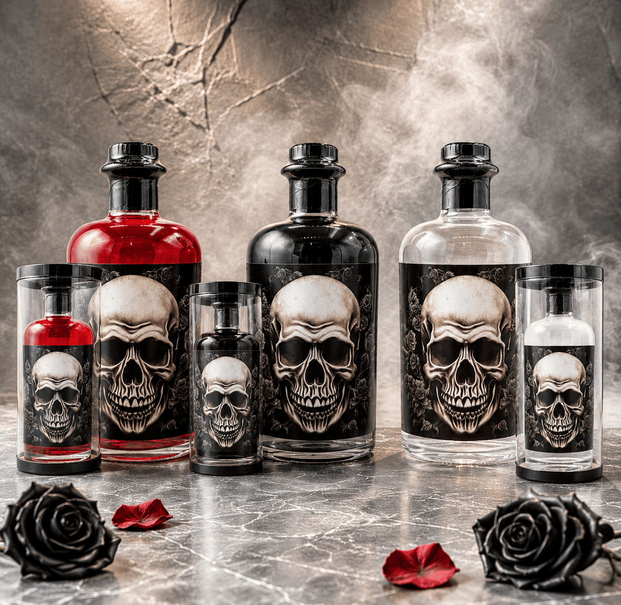 Bouteille cadeau Skull Edition 0,5 L dans sa boîte ronde
