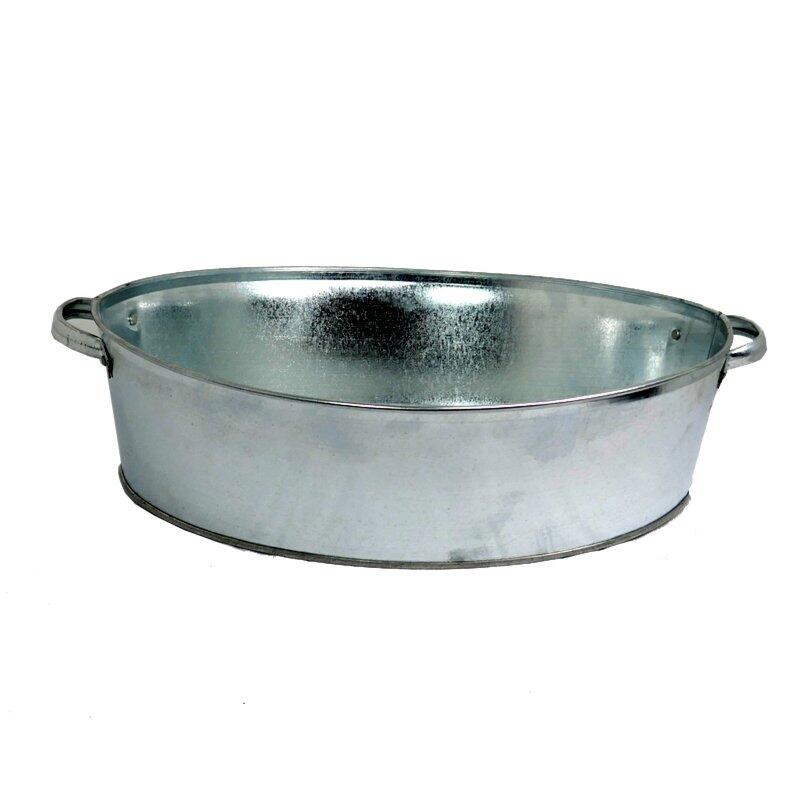 Flamingo Schale Zinkblech 61 x 44 cm silber