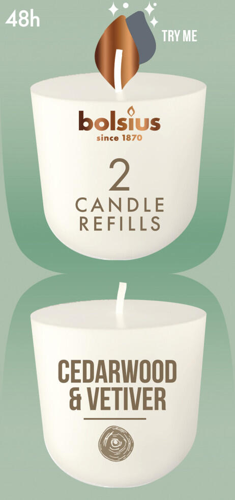 Bolsius Cleanlight Scent Refill 2-pack Cedarwood & Vetiver