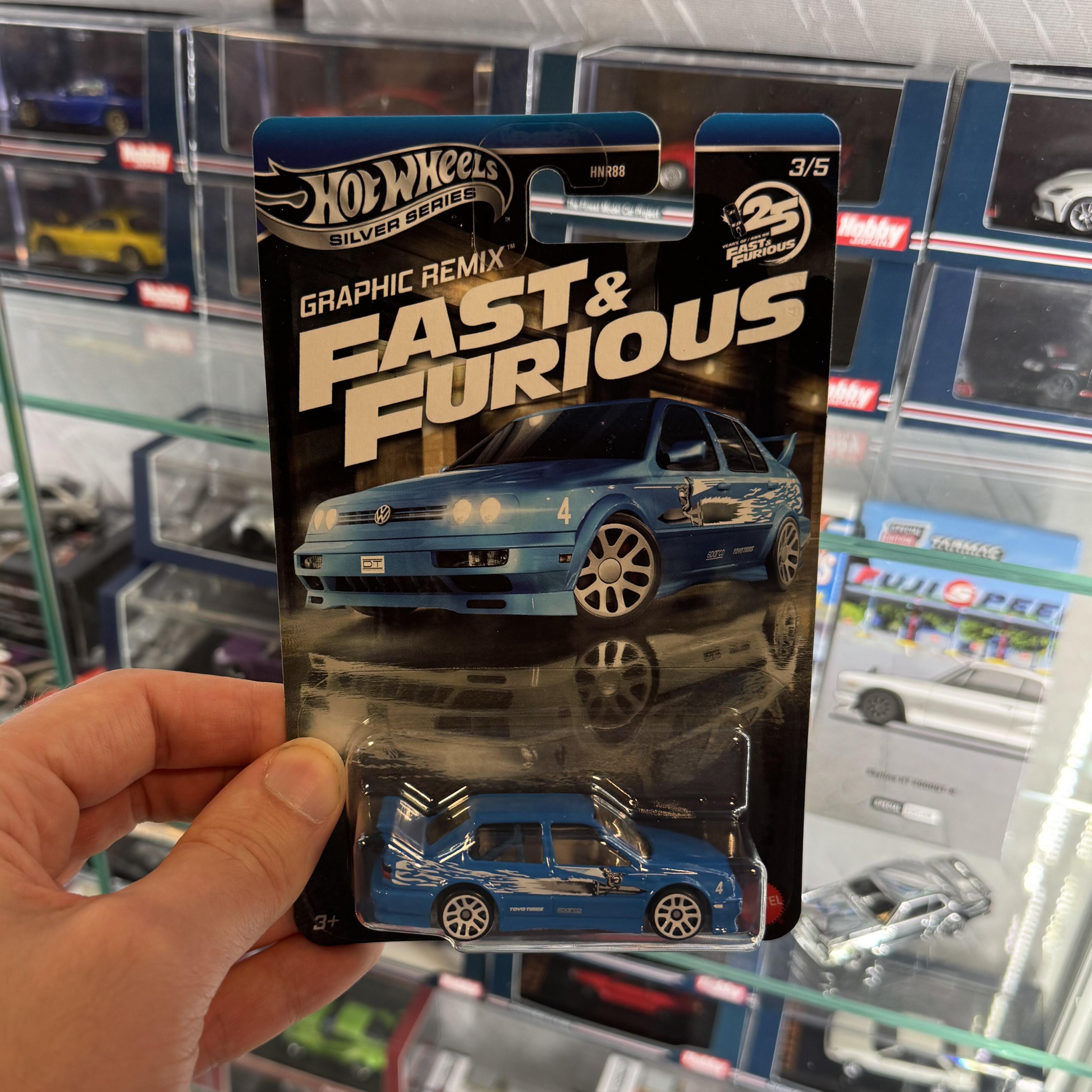 Hot Wheels Silver Series - #HNR88 JBY46 - Volkswagen Jetta MK3 - Graphics Remix Fast & Furious - 1/64