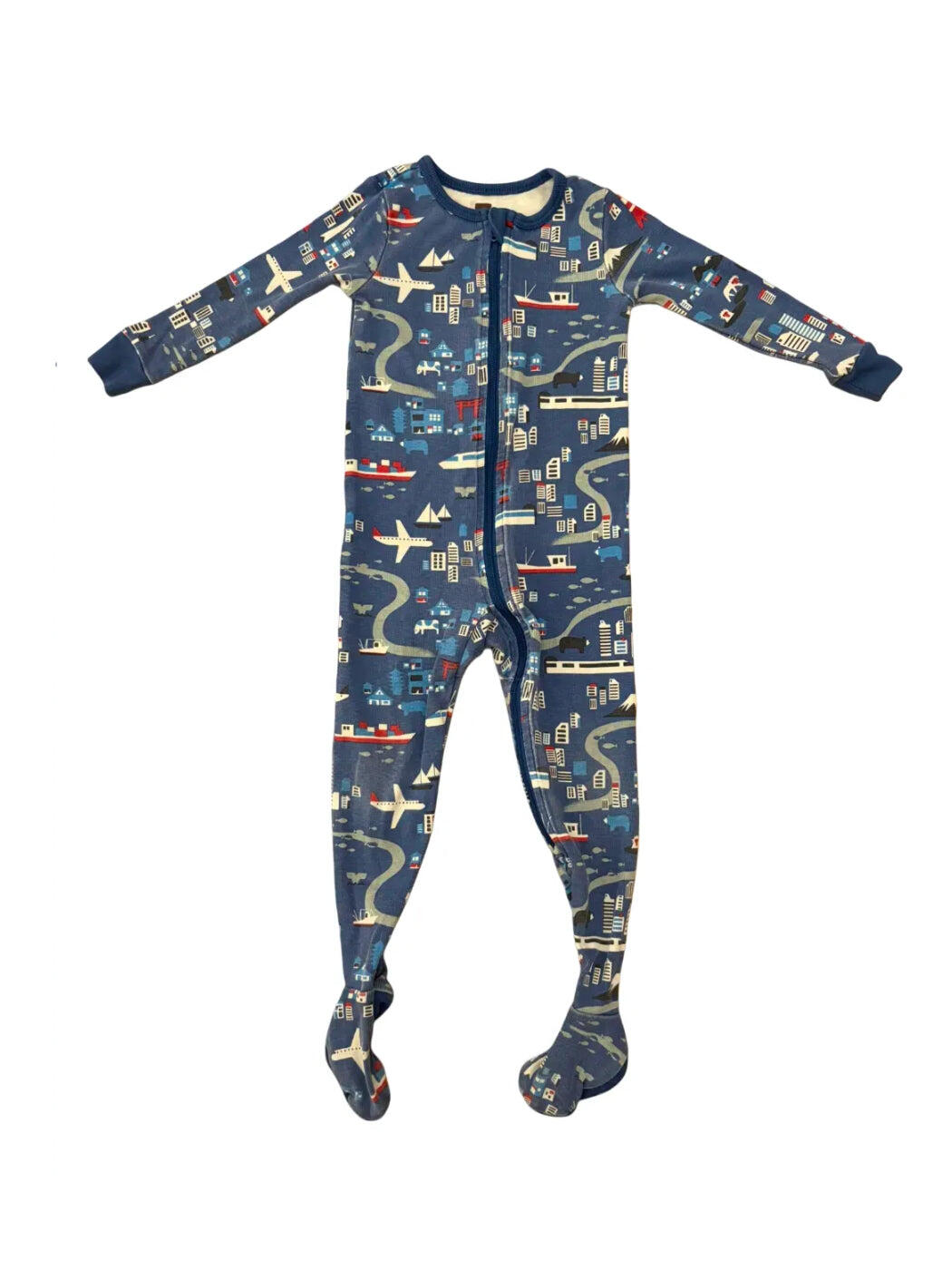 Tea Transportation dors-bien zippé sur le thème du transport (12-18 mois)