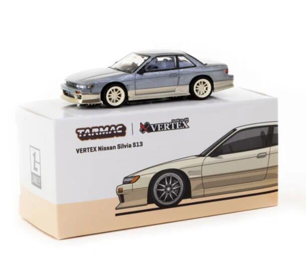 Tarmac Works - #T64G-025-WH - "Chase Car" - VERTEX Nissan Silvia S13 - White / Gold - Lamley Special Edition - 1/64