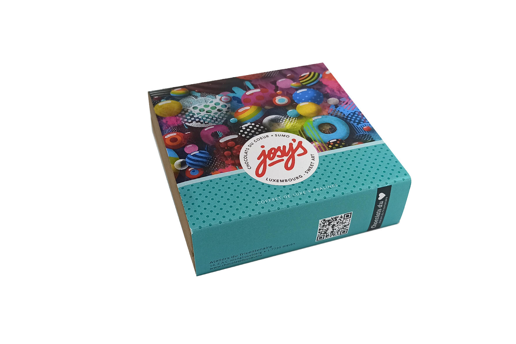 COFFRET DE LUXE 9 PRALINES, Fairtrade 85gr.