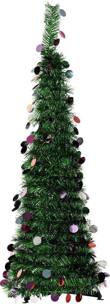 Decoris decorative Christmas tree with Christmas ornaments Konus 150 x 32 cm green