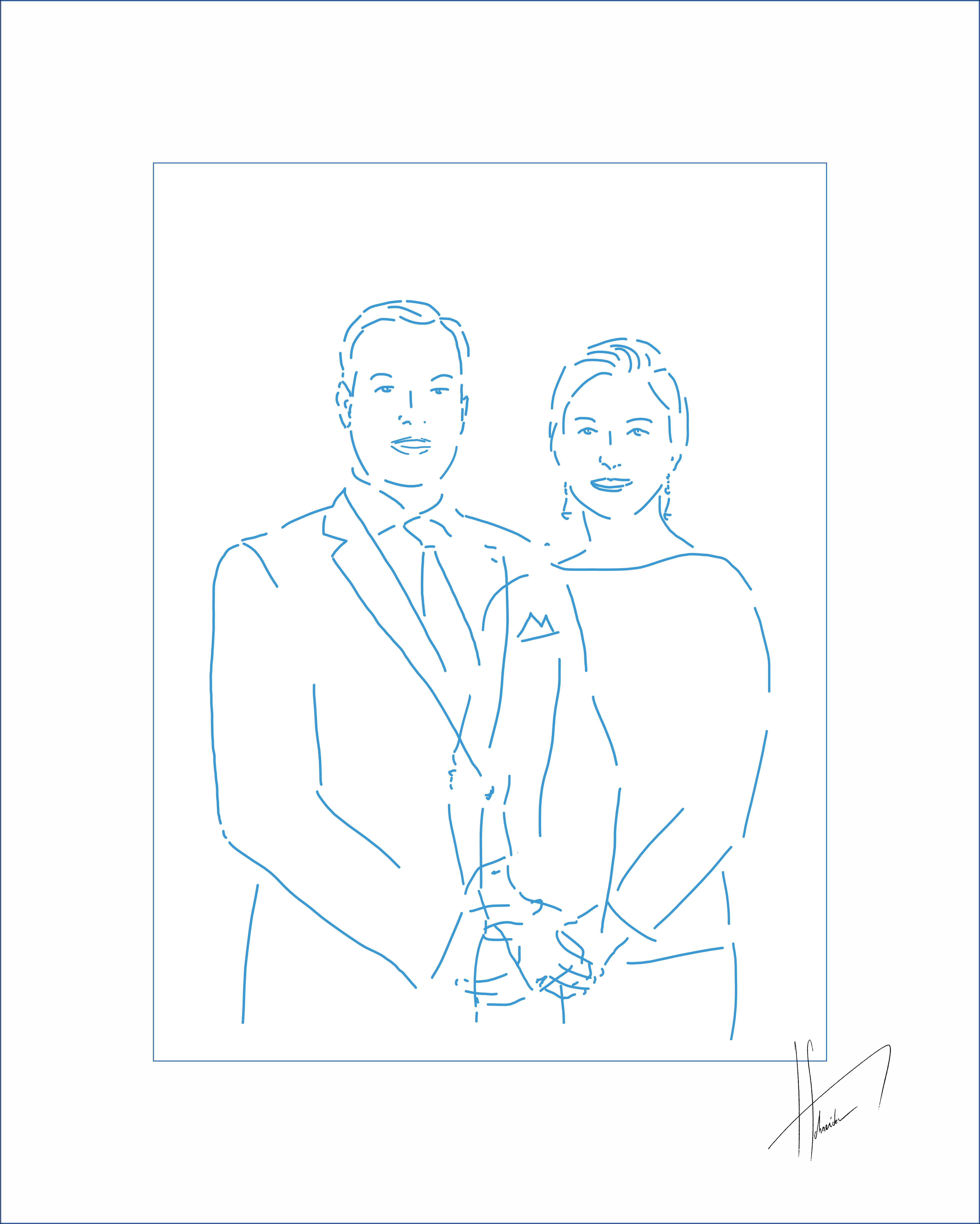 Portrait N°5 by LL.AA.RR. signed by the artist in a 40X50cm frame