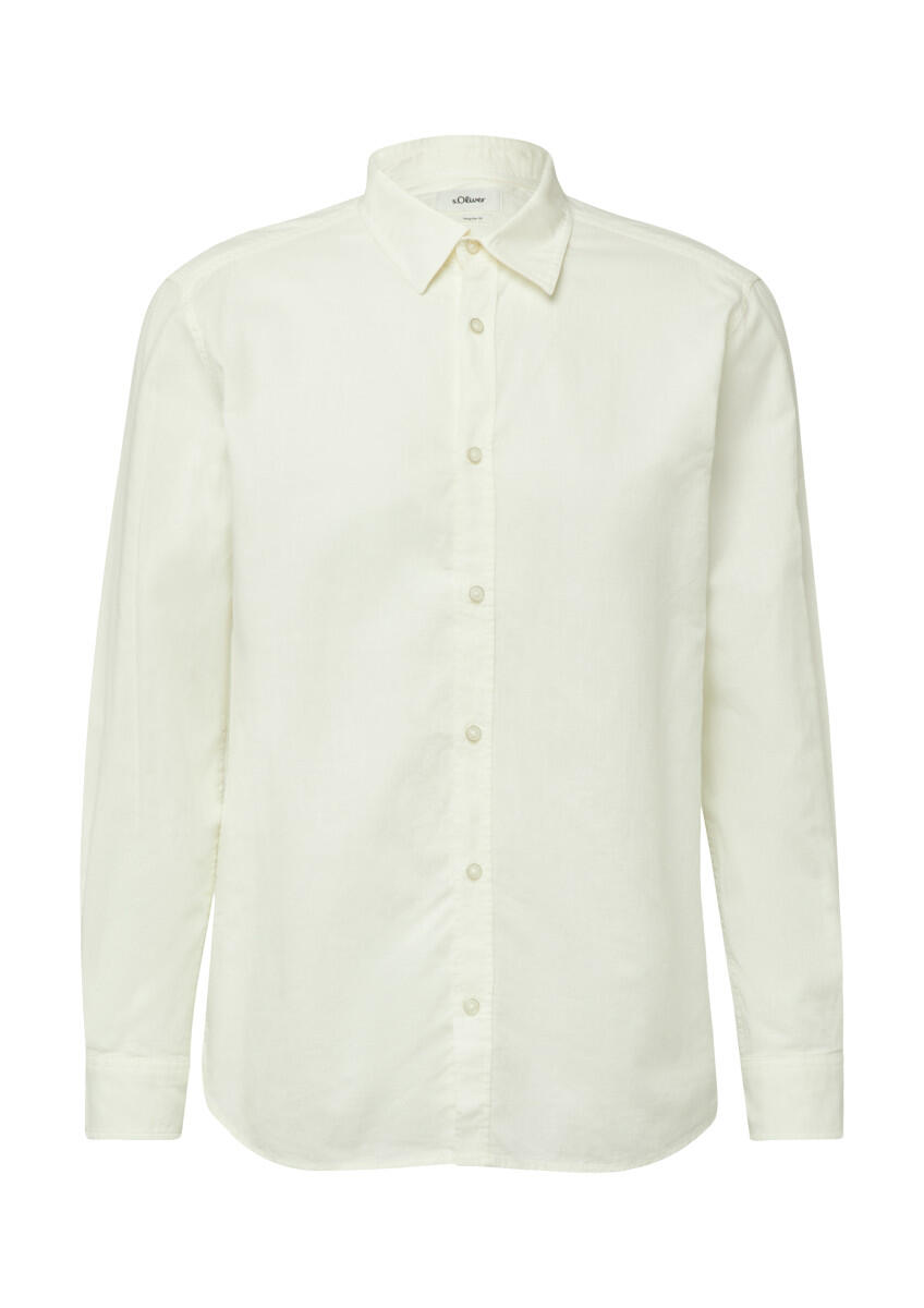 Regular Fit: Strukturiertes Hemd mit Kentkragen