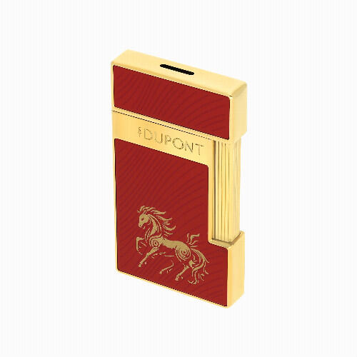 St Dupont Lighter Slimmy Horse Red