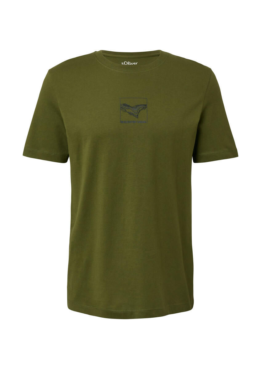 T-shirt en coton à col rond et imprimé sur le devant