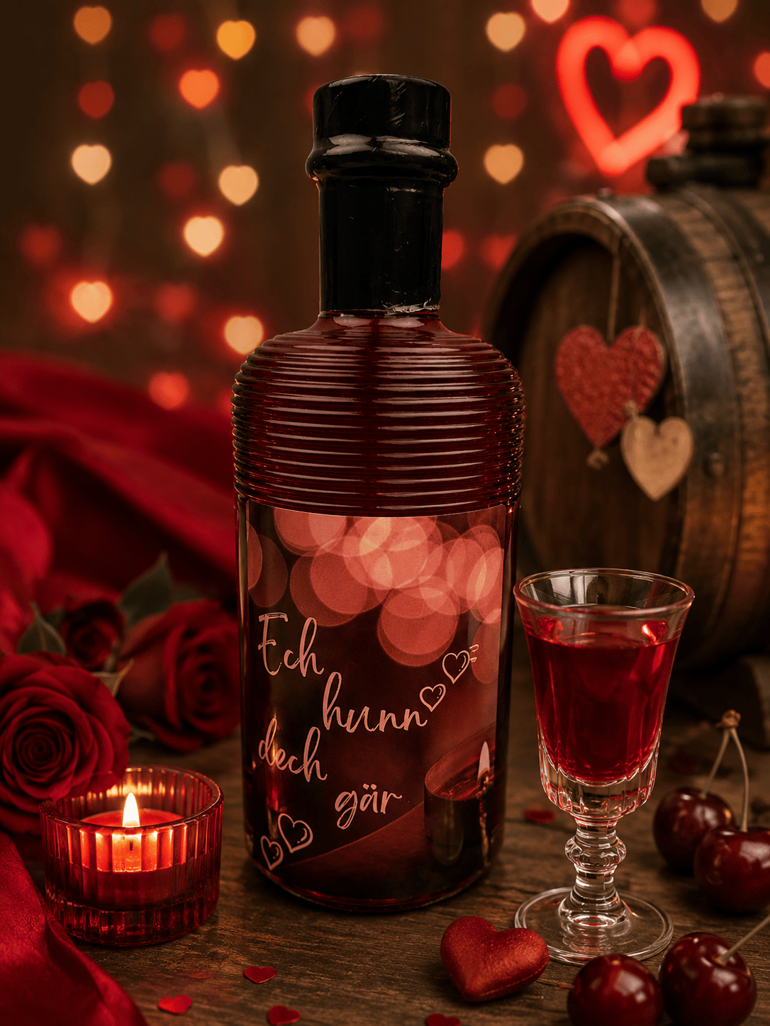 Cherry Liqueur with Whisky 40% Riviers Rings 50cl St Valentine'sday Edition
