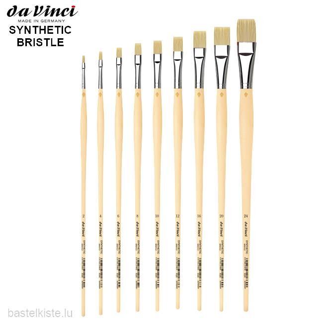 Da Vinci Junior Synthetic Bristle Brushes and Set - Flat, Set of 8 