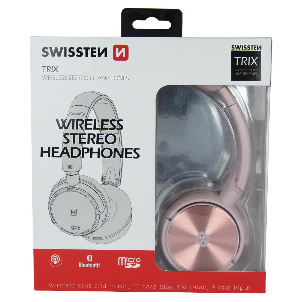 CASQUE BLUETOOTH SWISSTEN STEREO TRIX (micro SD, Radio ) ROSE