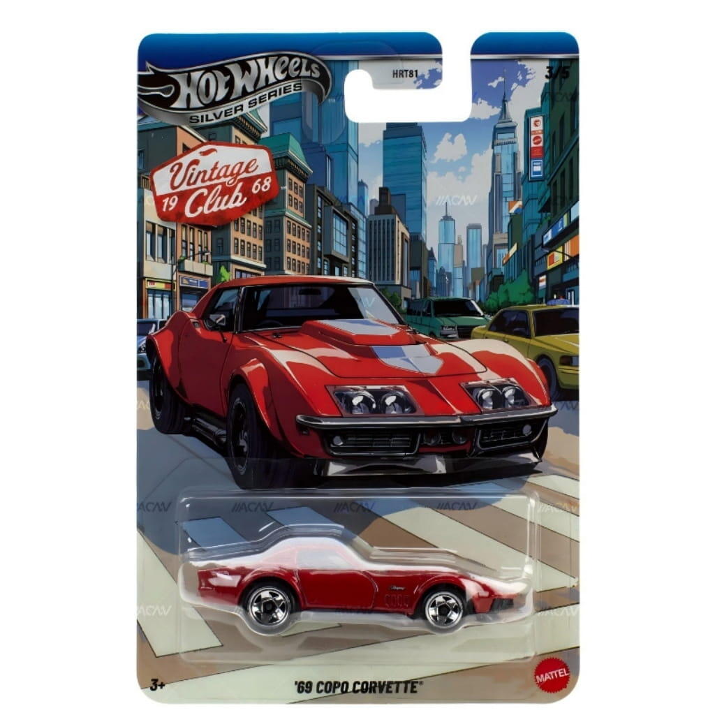 Hot Wheels Silver Series - #HRT81 JKY22 - '69 Chevrolet Chevy Copo Corvette - Vintage Club #3/5 - 1/64