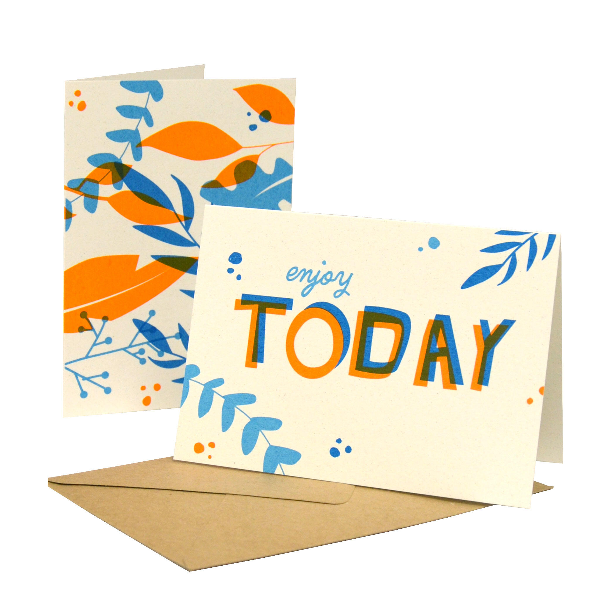 Set de deux cartes doubles "Enjoy Today" avec enveloppes 
