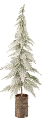 Tanne - Weihnachtsbaum Verschneit auf Holzbasis - Polyäthylen Weiß/Naturell (268812) 560