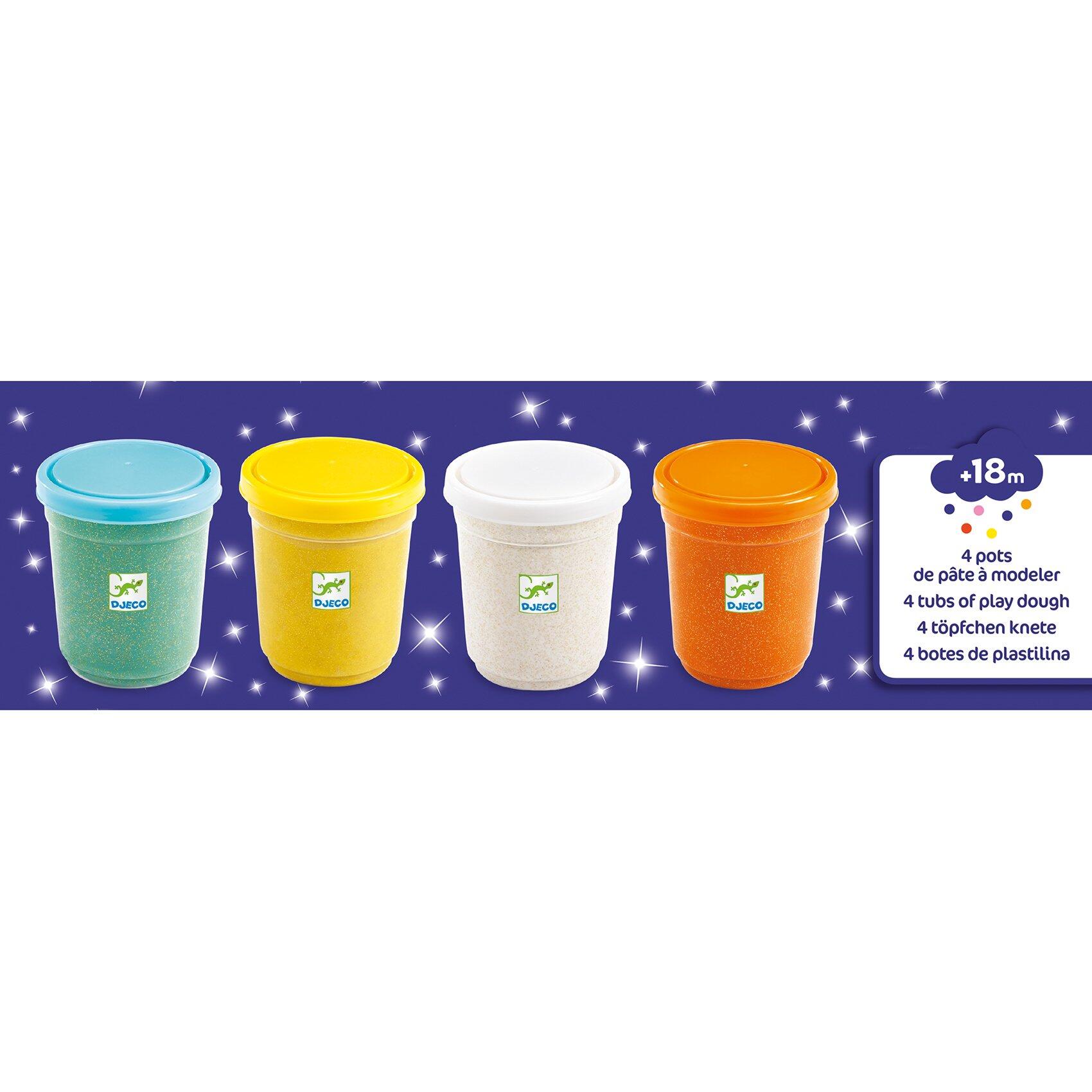 4 pots de pâte à modeler - Pailletées