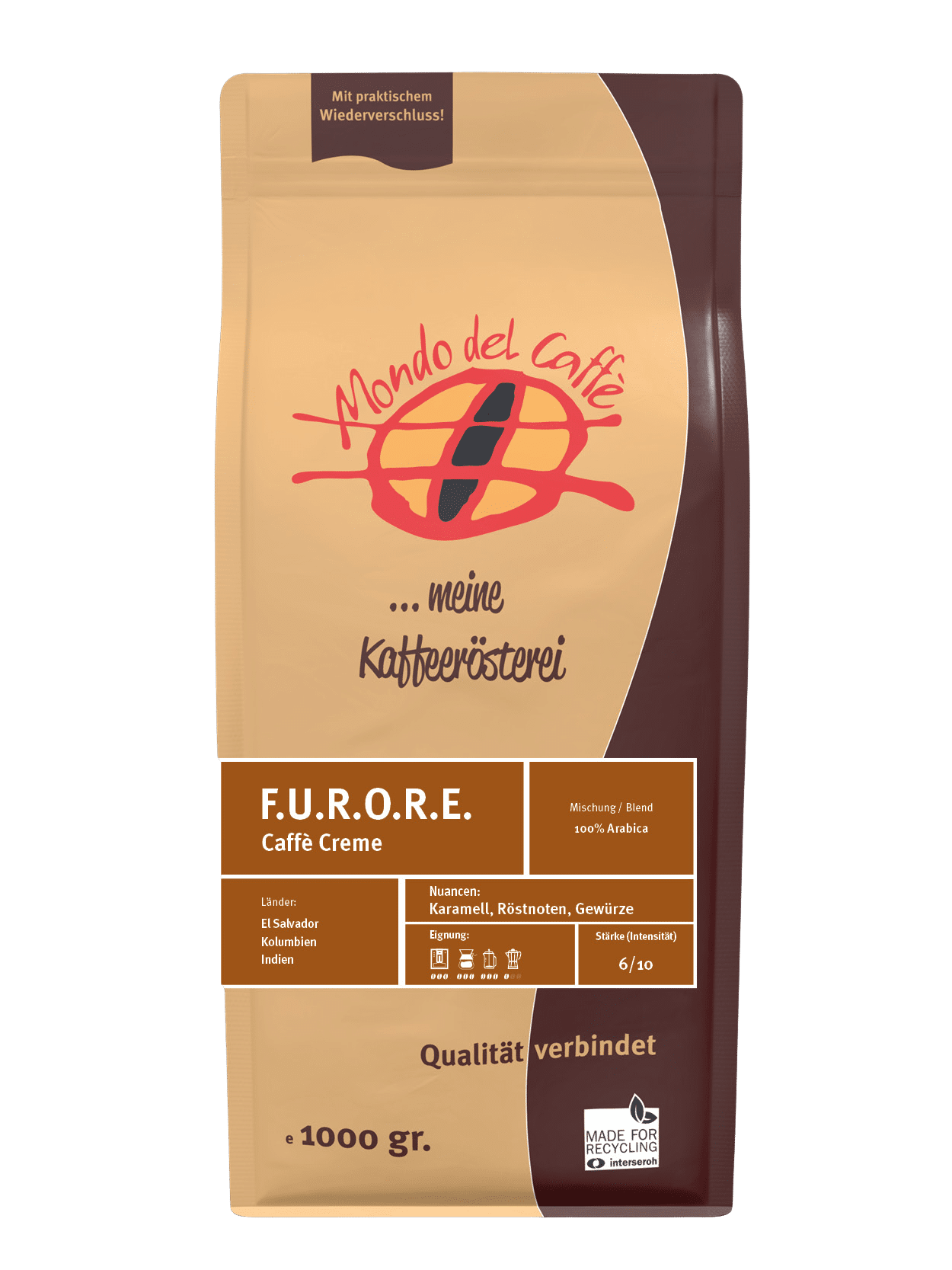 F.U.R.O.R.E. (Furore, Caffè Crema) 100 % Arabica