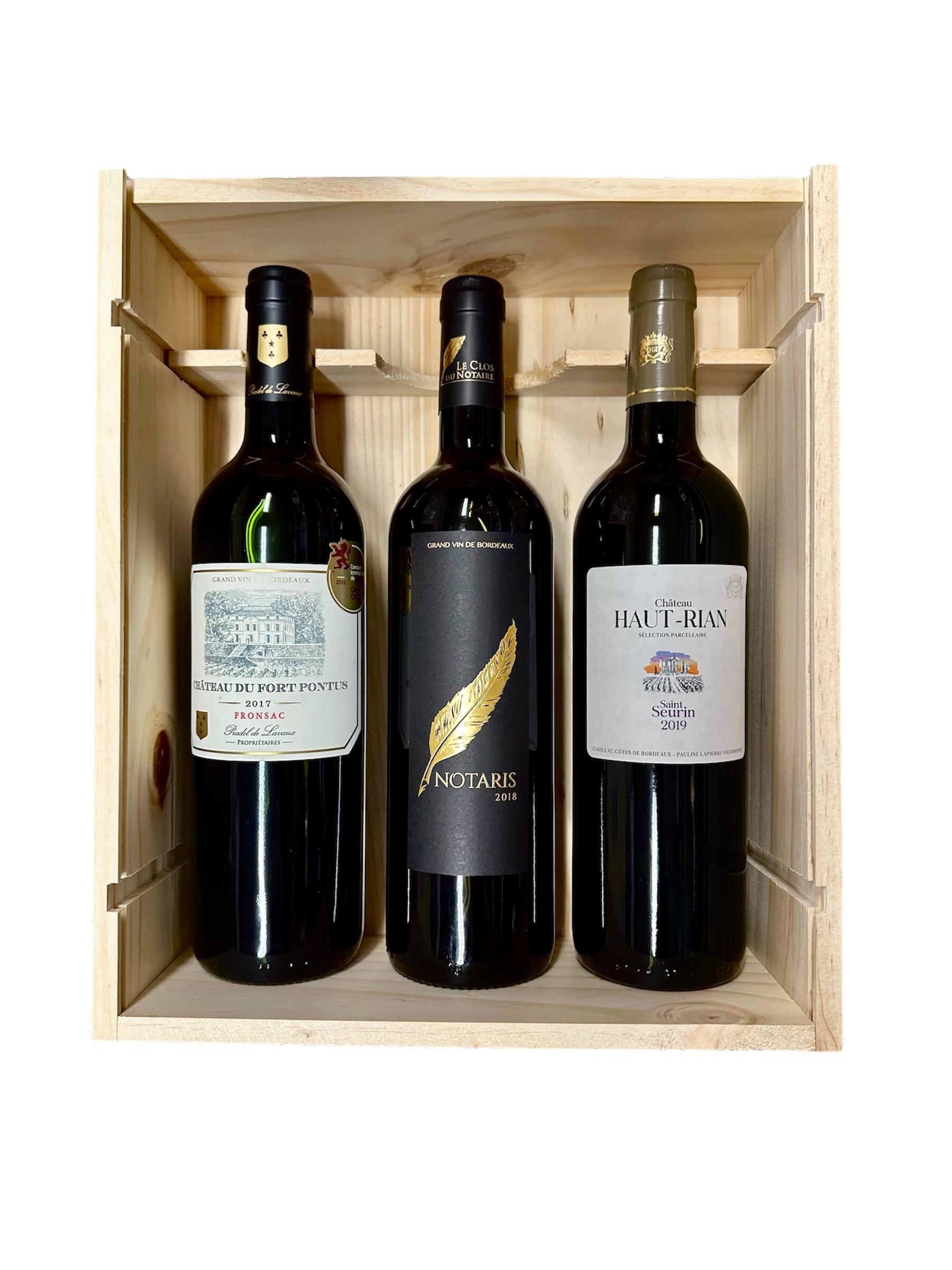 Geschenkset Bordeaux-Rotweine der Jahrgänge 2017–2019