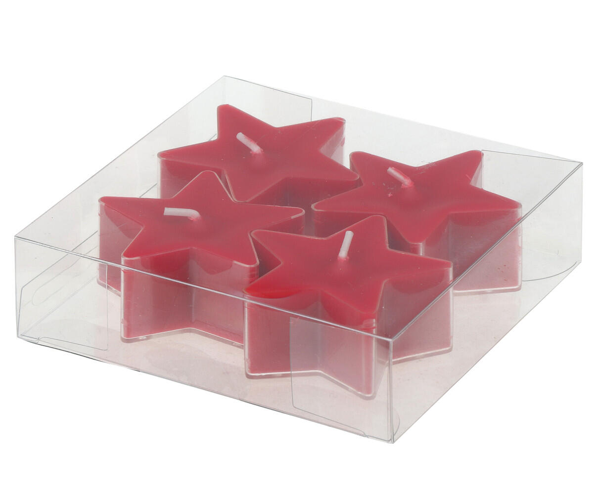 Steinhart Star Candles 5.5 x 2.6 cm 4-pack ruby