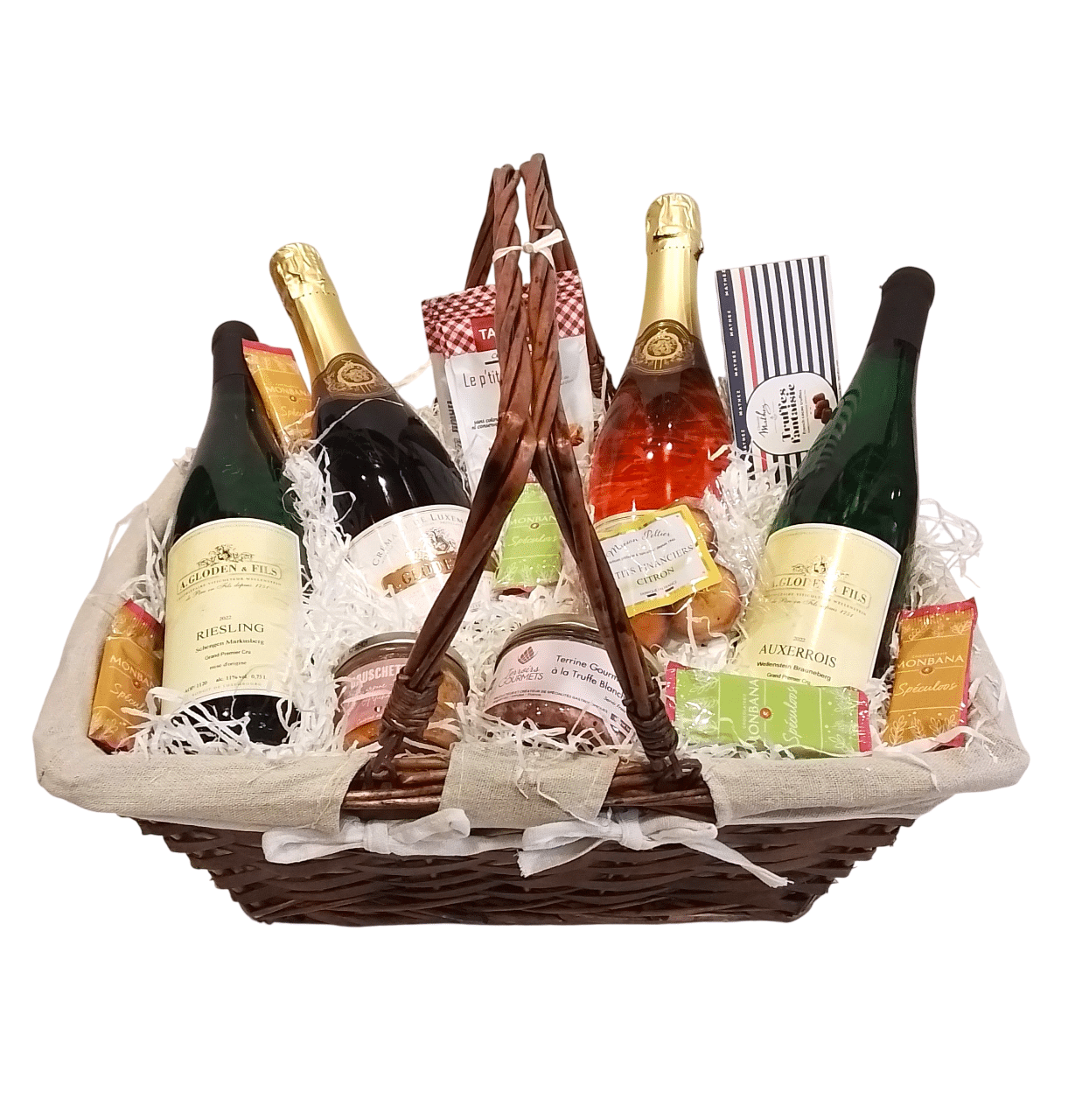 Filled Gift Basket / Gourmet Basket Crémants & Luxembourgish Wines
