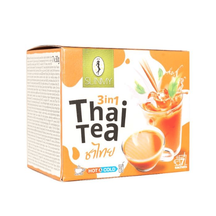 Slinmy - Instant Thai milk tea that can be enjoyed hot or cold. 7 sachets.