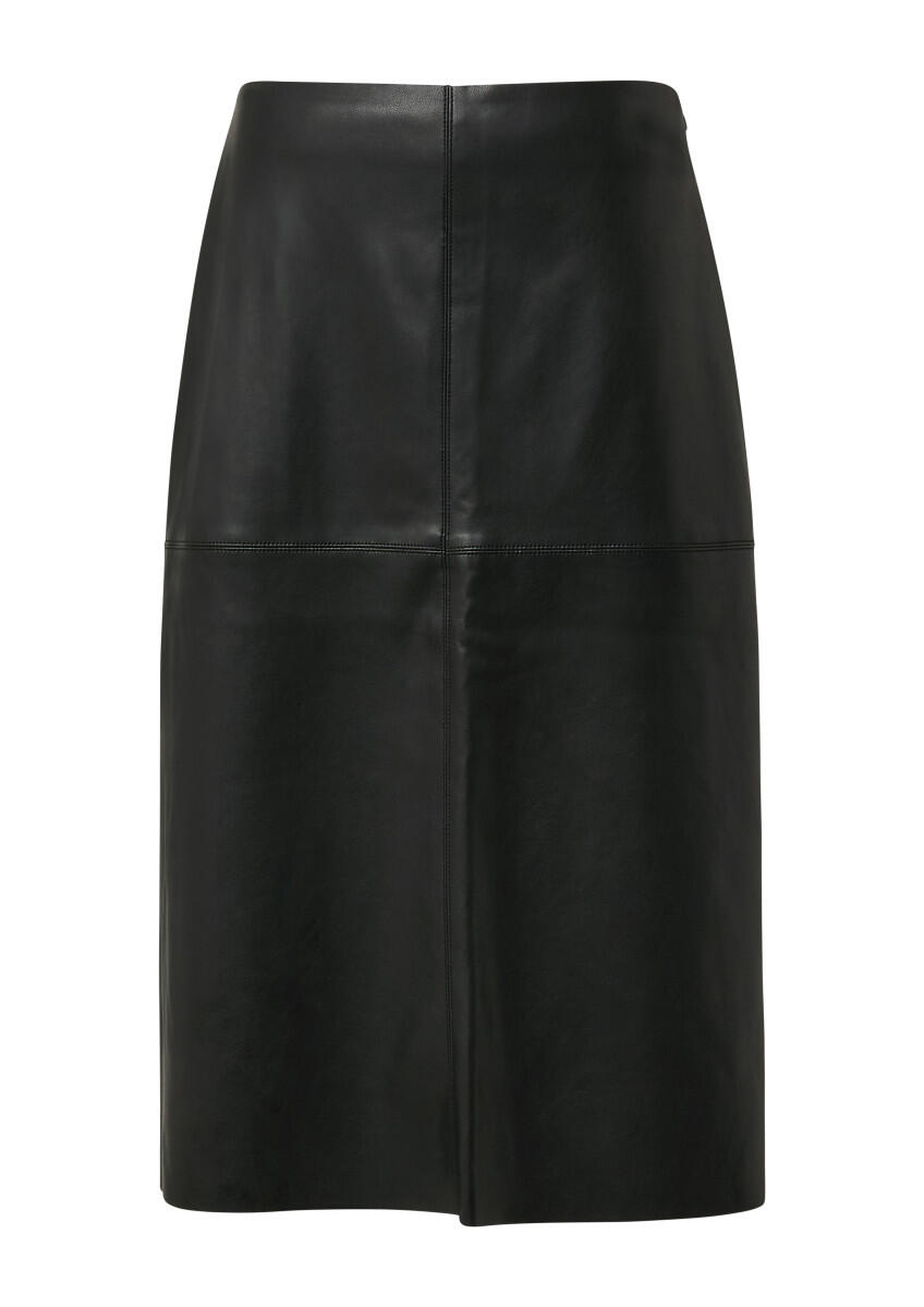 Jupe midi en simili-cuir