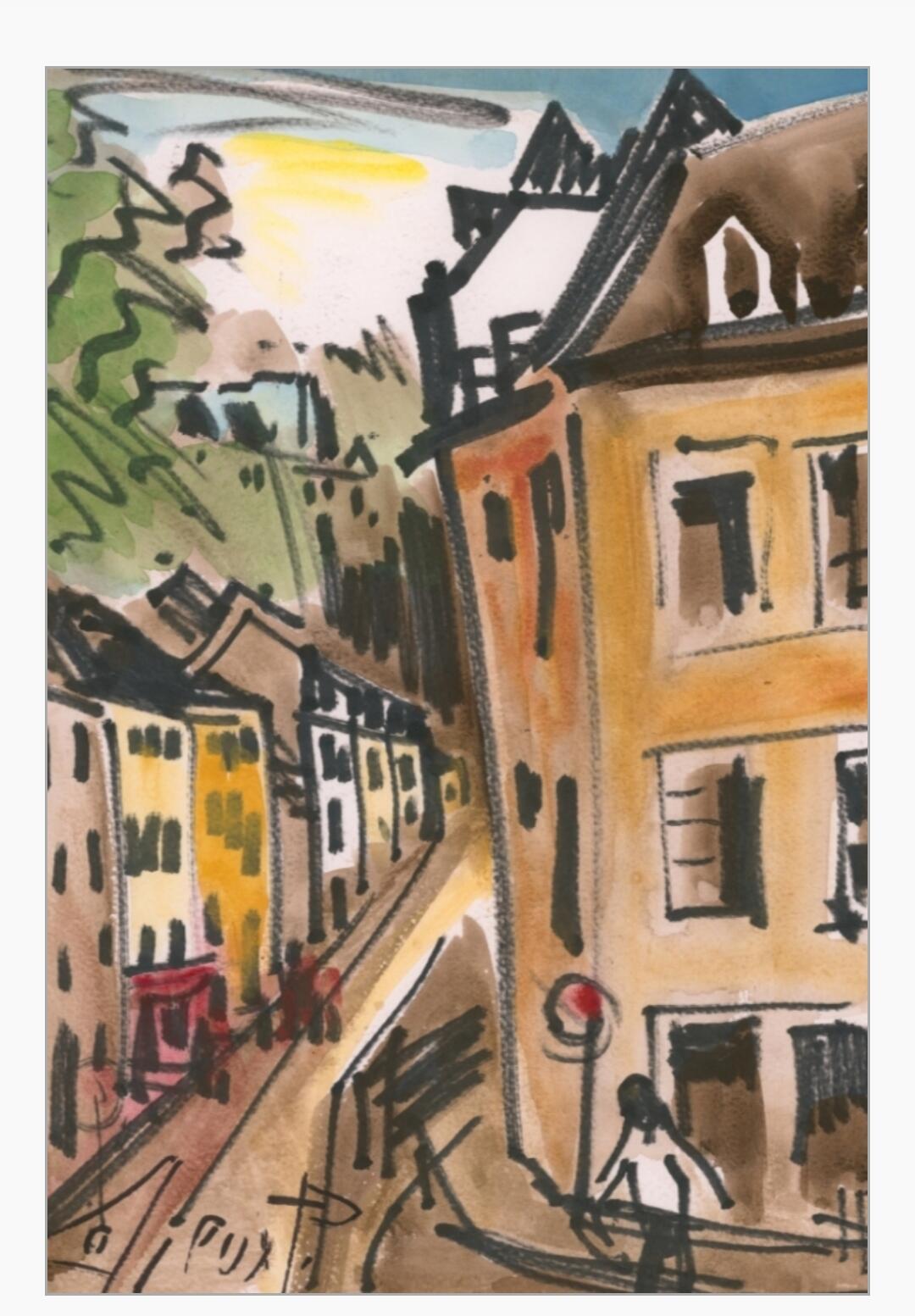 Limited Edition Gallery Print 60x90 cm (Montée de la Pétrusse, Jean-Pierre Calteux 1911-1983) 