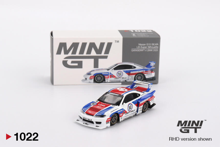 Mini GT - #MGT01022-R - Nissan LB-Super Silhouette S15 SILVIA GARASIDRIFT x LBWK 2025 - 1/64
