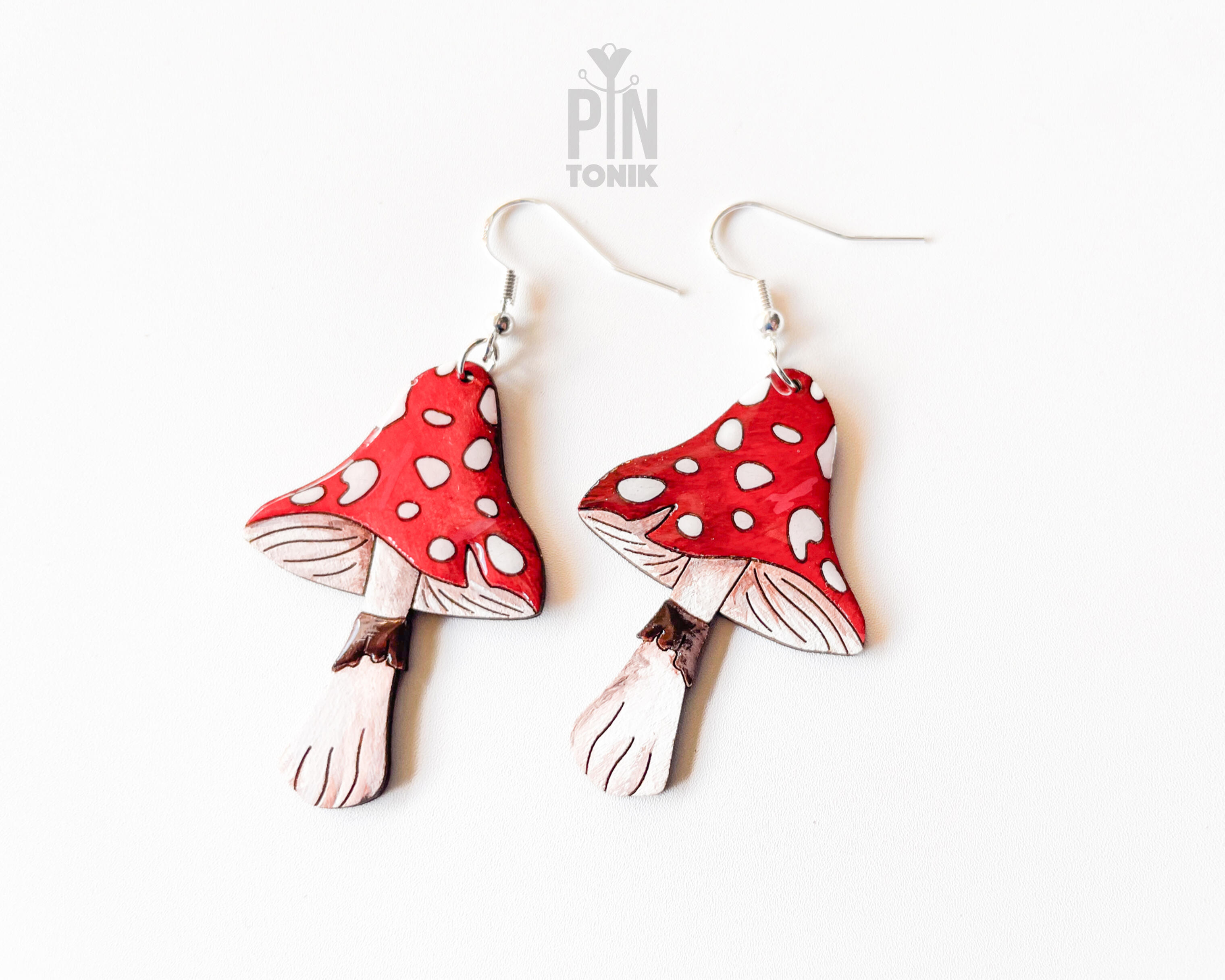 Boucles d’oreilles pendantes Champignons Magiques | PinTonik