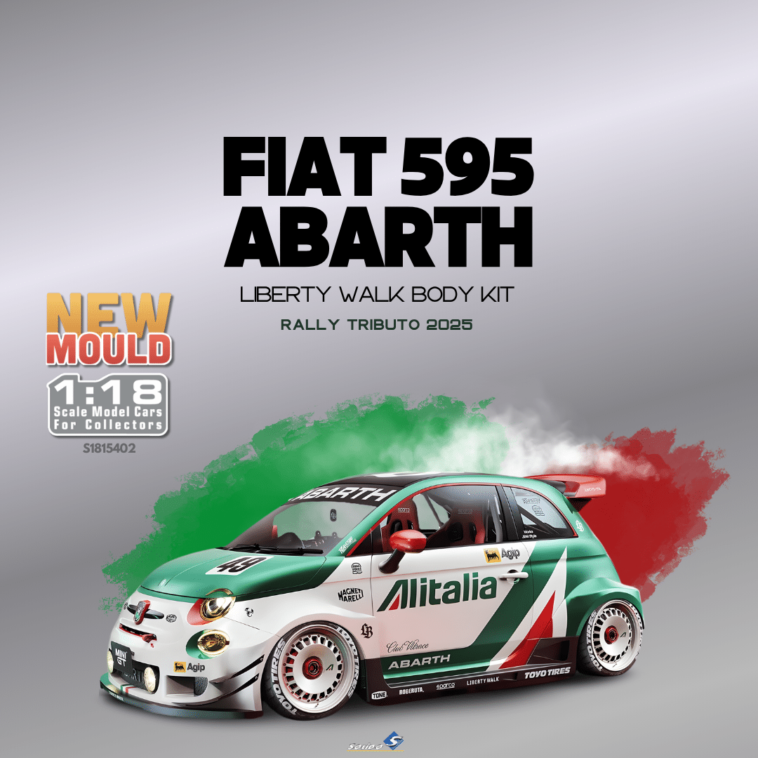 [Available for pre-order] Solido - S1815402 - Fiat 595 Abarth Liberty Walk Body Kit Rally Tributo - 1:18