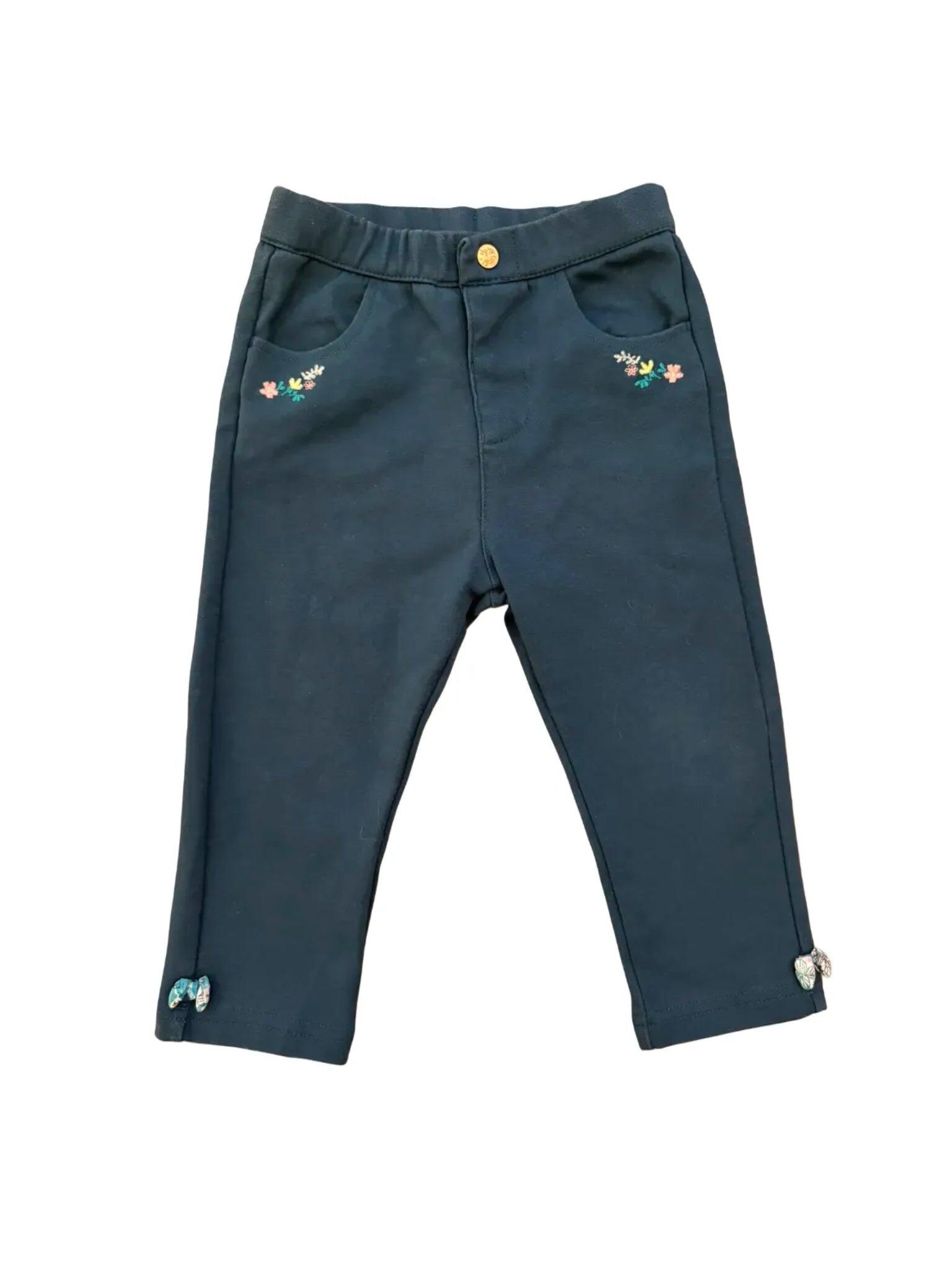 Pantalon brodé couleur sarcelle Sergent Major (24 mois / 86 cm)