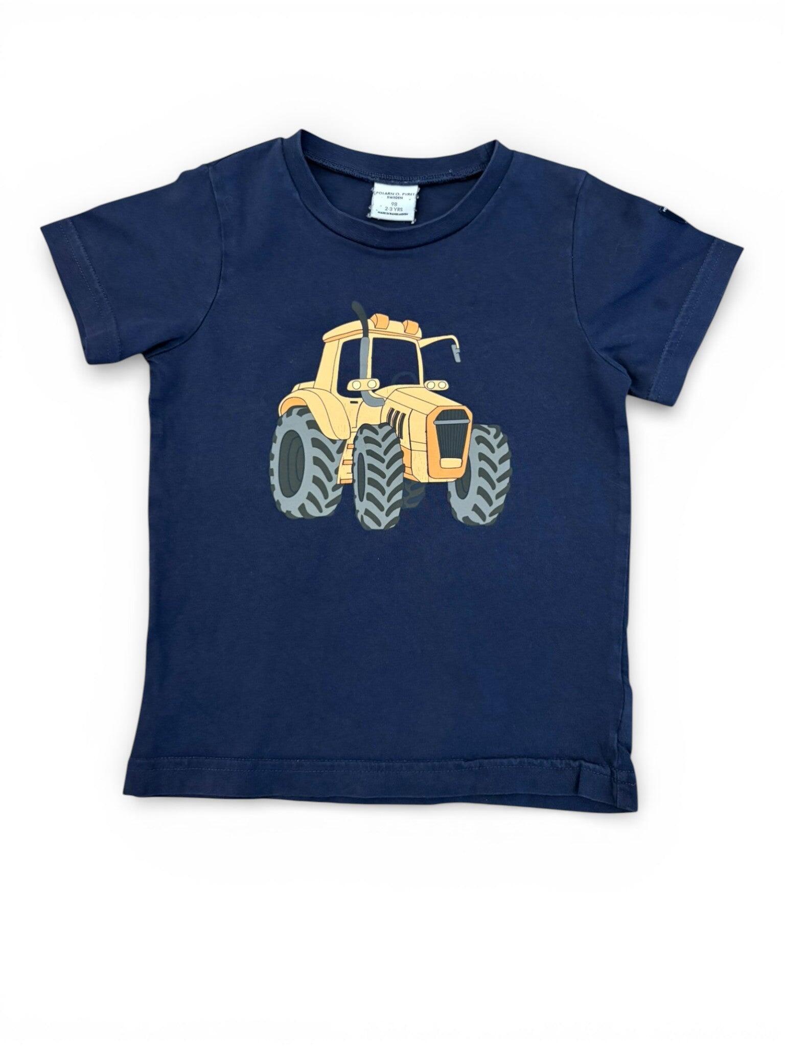 Polarn O. Pyret T-shirt tracteur bleu marine (2-3 ans / 98)