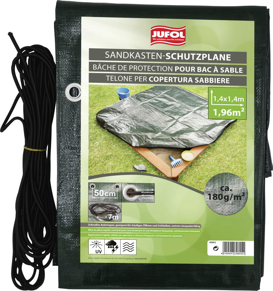 Jufol Schutzplane 1.4 x 1.4 m = 1.96 m², approx. 180 g/m², silver-green