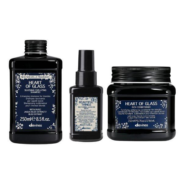 Davines Trio Heart of Glass (Shampoo, Conditioner, Leave-in Mask)