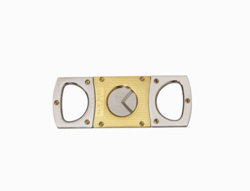 Elie Bleu Cigar Cutter Silver Gold Stripes