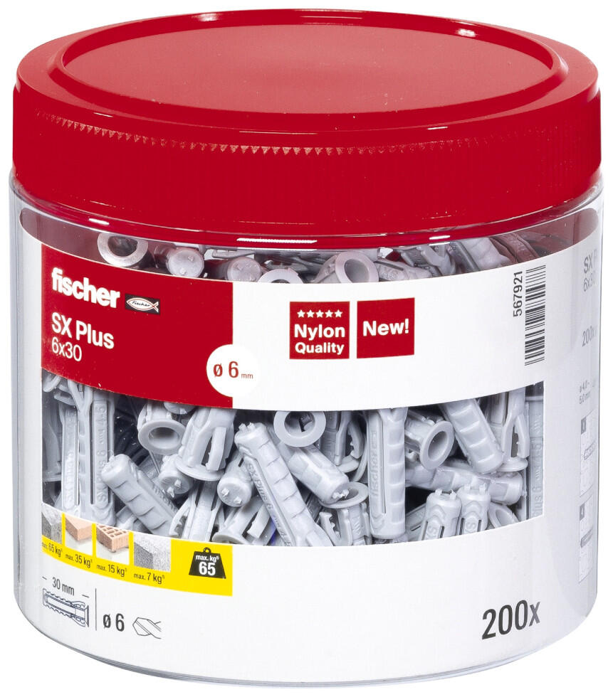 Fischer Spreizdübel SX Plus 6.0 x 30 mm - 200 Stück