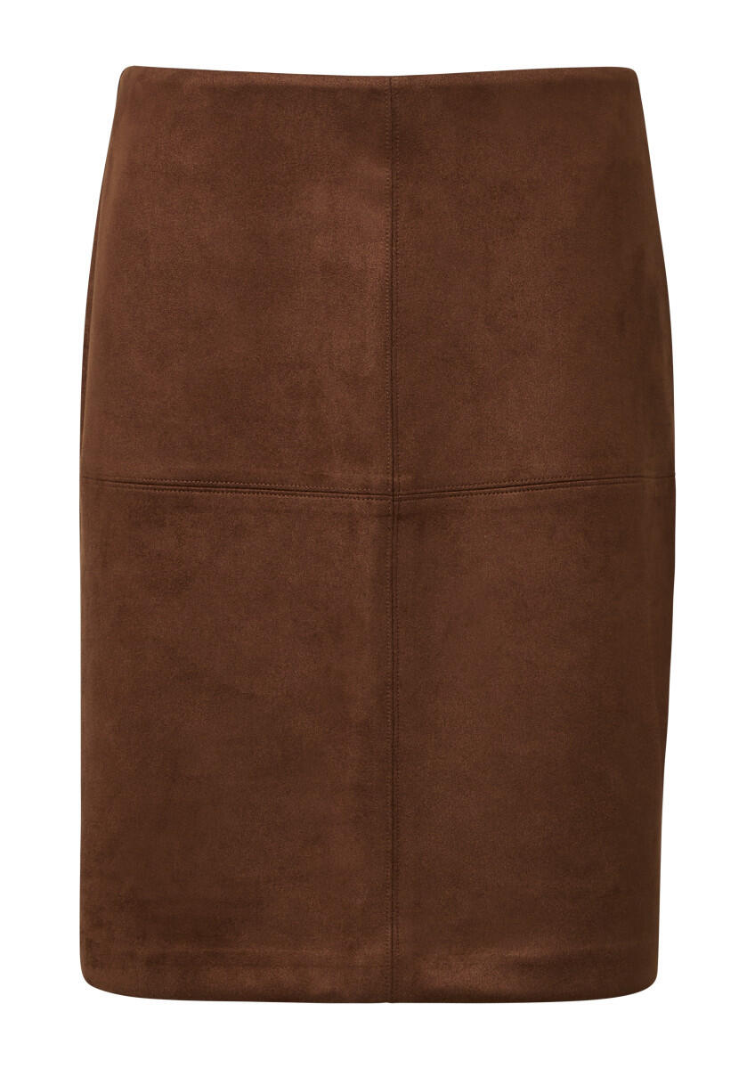 Kurzer Rock aus aufgerautem Lederimitat