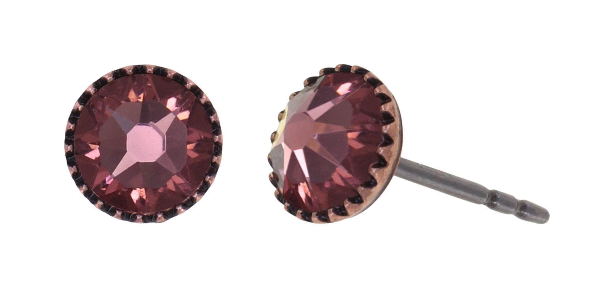 Ohrstecker flach 'Black Jack'