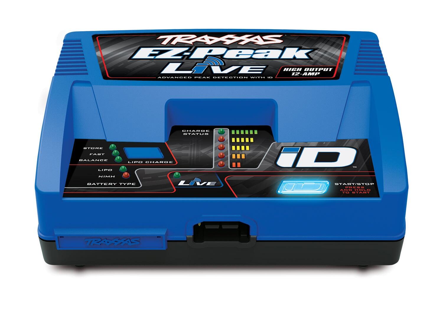 Traxxas 2971 Charger, EZ-Peak Live 12 amp, LiPo/NiMH with iD Auto Bat EU Multi-Chemistry