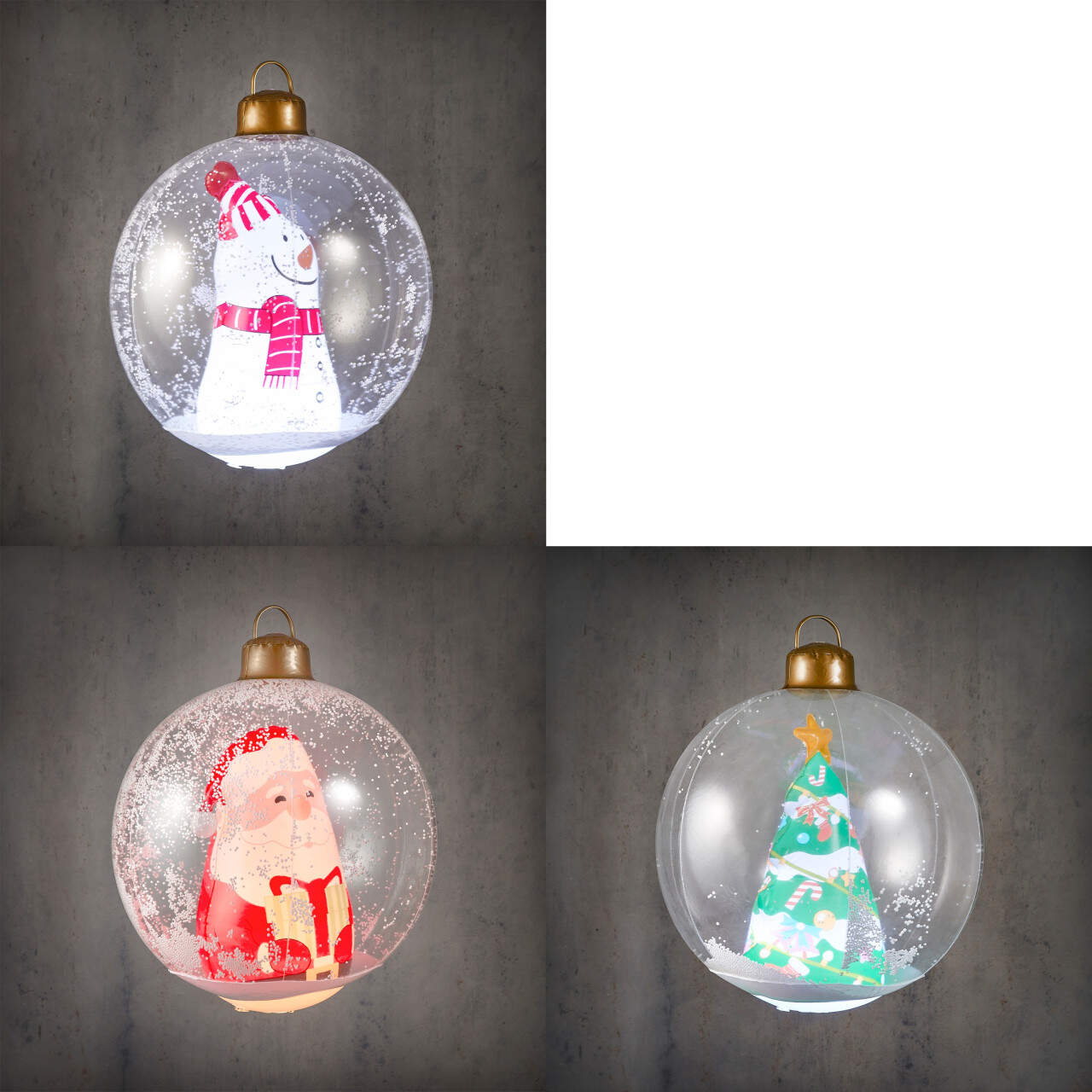 Luca Lightning Deko LED Kugel Weihnachten aufblasbar Ø 60 cm 3-fach sortiert