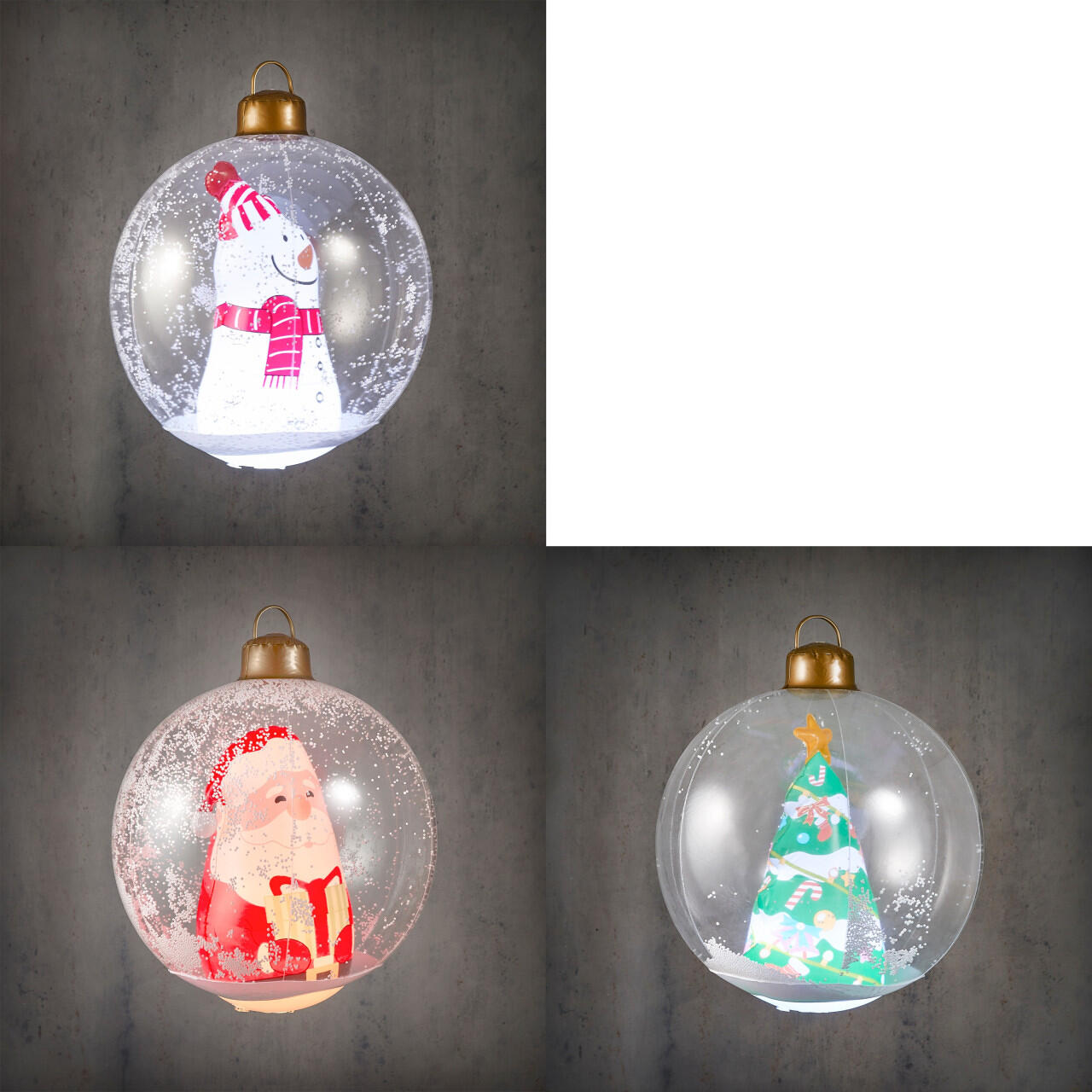 Luca Lightning Deko LED Kugel Weihnachten aufblasbar Ø 60 cm 3-fach sortiert